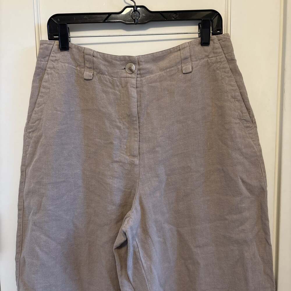 Reiss Linen Pants Women Demi Wide Leg NWT In Mink Neutral